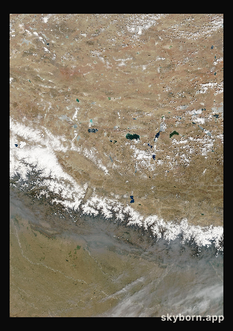 The Earth on 8 April 2001 · Himalaya and Tibet