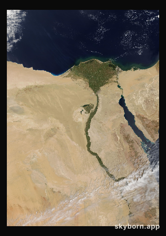 The Earth on 13 April 2001 · Nile Delta and Sinai