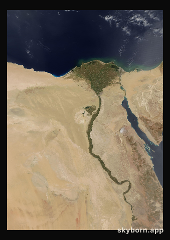 The Earth on 20 April 2001 · Nile Delta and Sinai