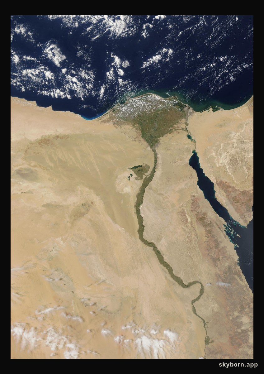 The Earth on 24 April 2001 · Nile Delta and Sinai