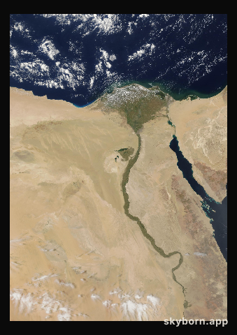 The Earth on 24 April 2001 · Nile Delta and Sinai