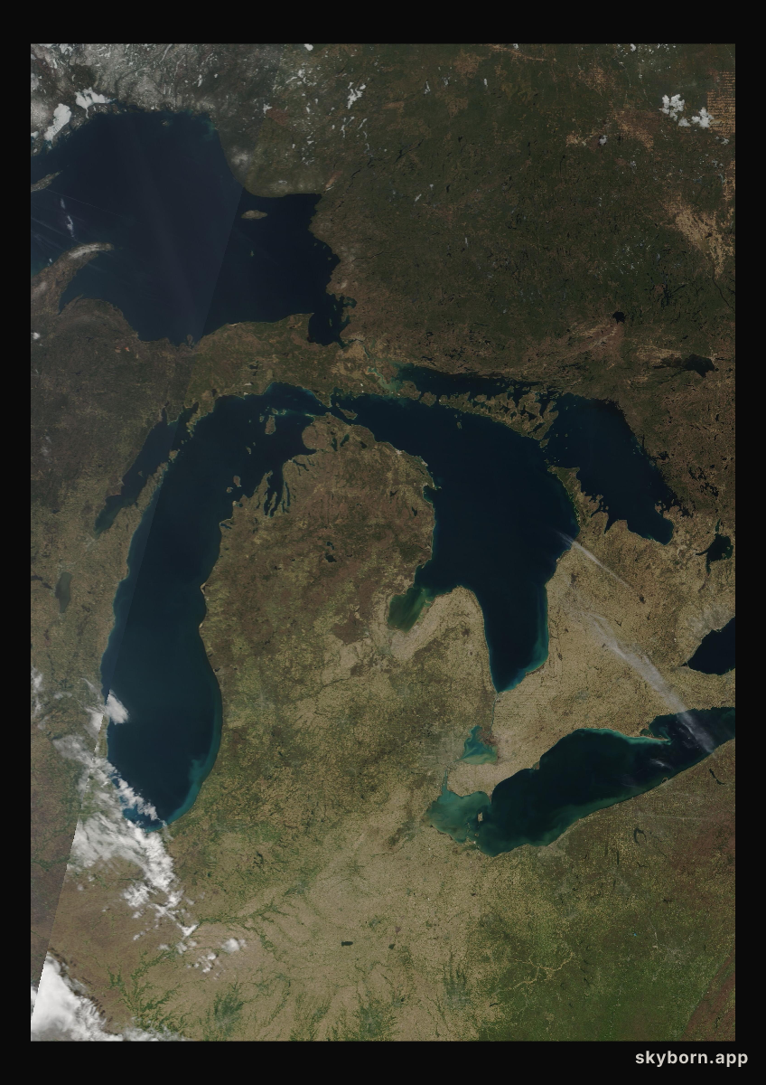 The Earth on 28 April 2001 · Great Lakes