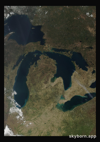 The Earth on 28 April 2001 · Great Lakes