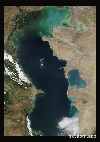 The Earth on 4 June 2001 · Caspian Sea