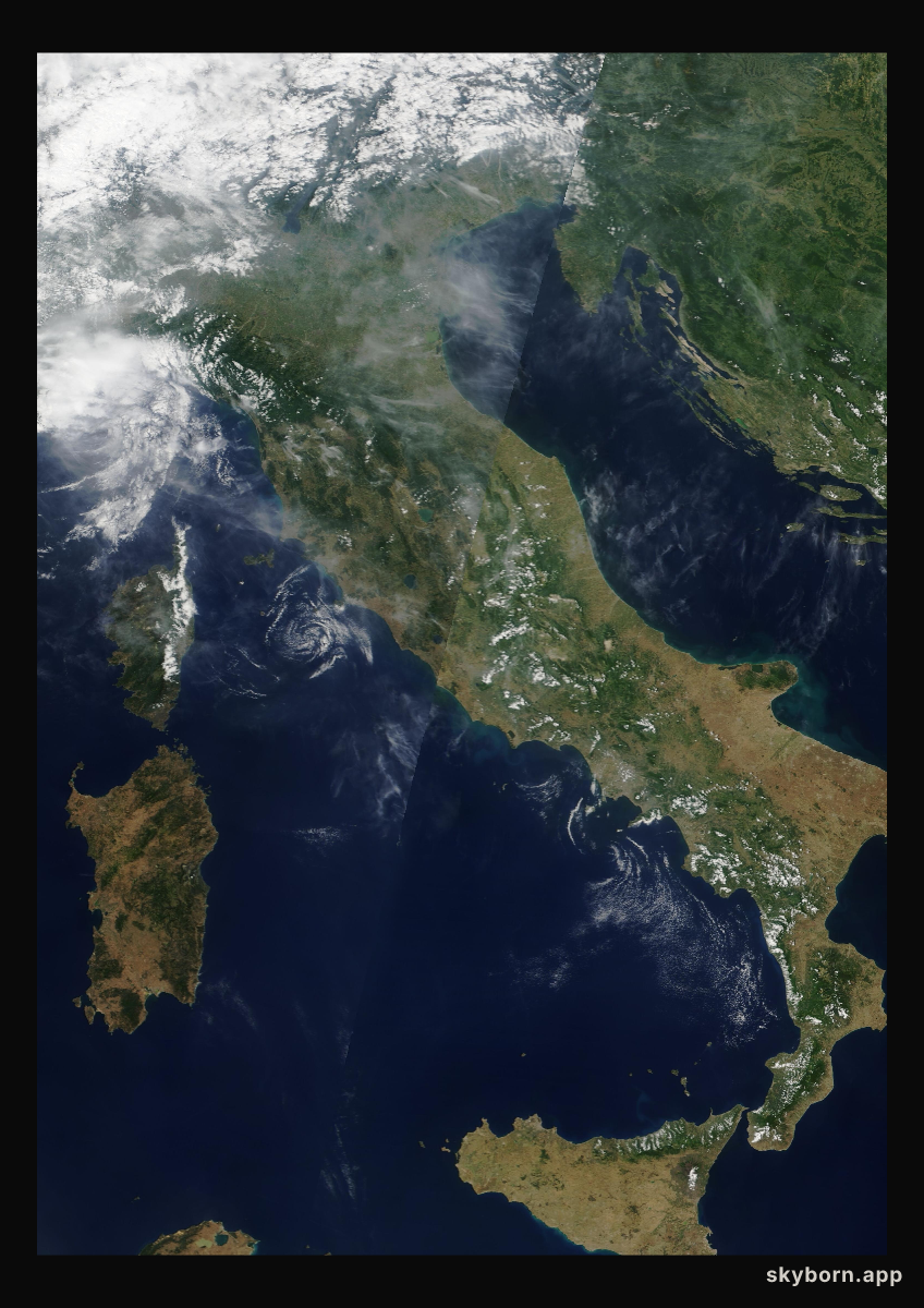 The Earth on 8 June 2001 · Italy and the Adriatic