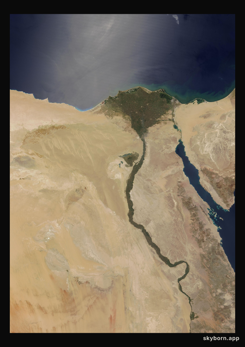 The Earth on 12 June 2001 · Nile Delta and Sinai