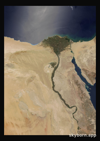 The Earth on 12 June 2001 · Nile Delta and Sinai