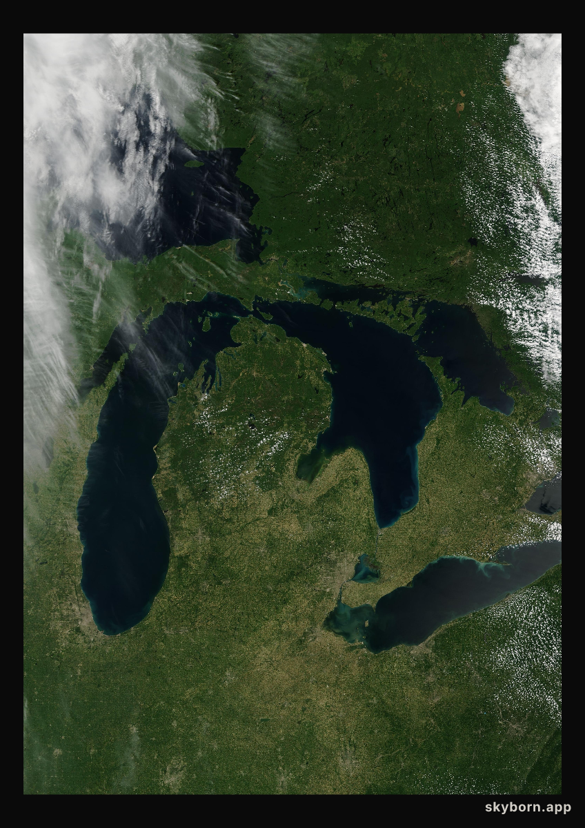 The Earth on 6 July 2001 · Great Lakes