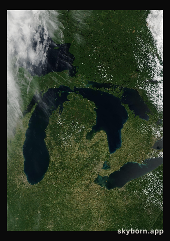 The Earth on 6 July 2001 · Great Lakes