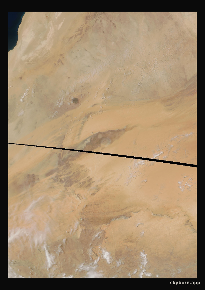 The Earth on 10 July 2001 · Eye of the Sahara, Mauritania