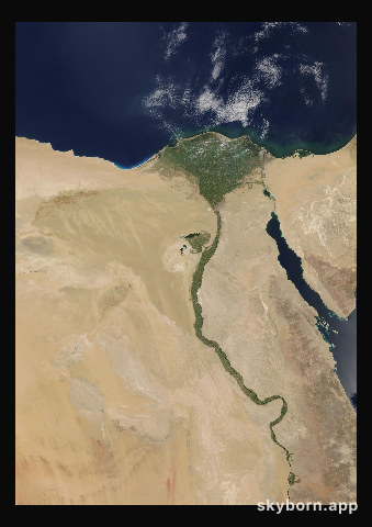 The Earth on 11 July 2001 · Nile Delta and Sinai