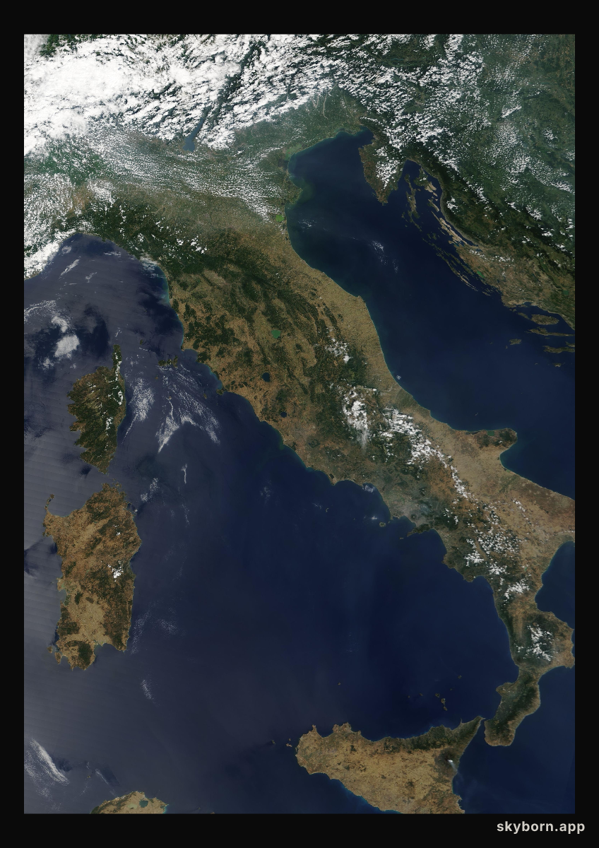The Earth on 14 July 2001 · Italy and the Adriatic