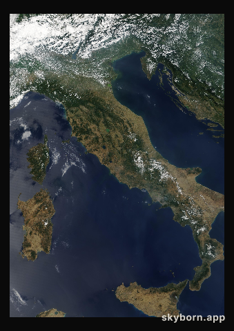 The Earth on 14 July 2001 · Italy and the Adriatic