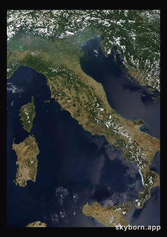 The Earth on 27 July 2001 · Italy and the Adriatic
