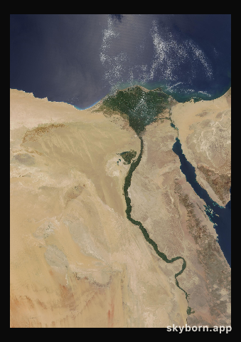 The Earth on 30 July 2001 · Nile Delta and Sinai