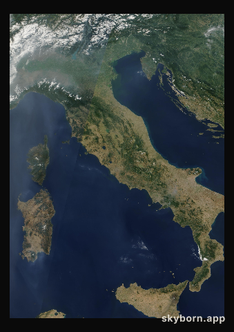 The Earth on 2 August 2001 · Italy and the Adriatic