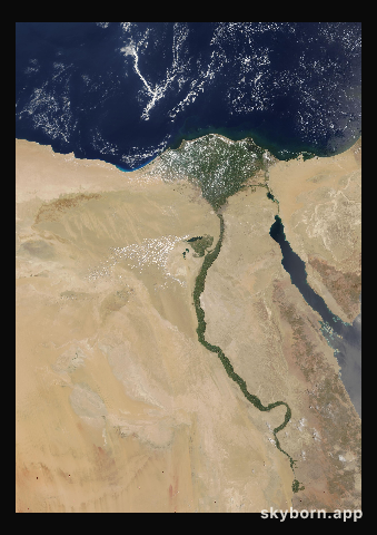 The Earth on 3 August 2001 · Nile Delta and Sinai