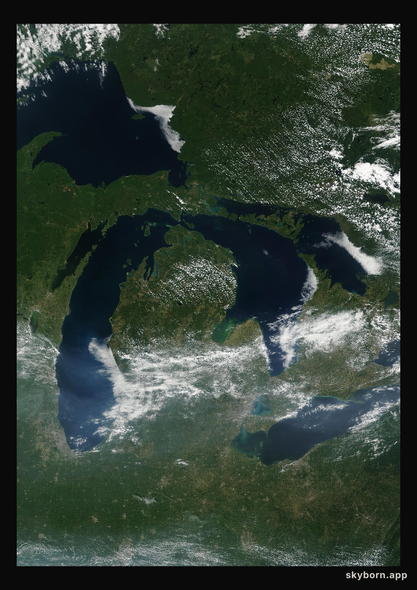 The Earth on 7 August 2001 · Great Lakes