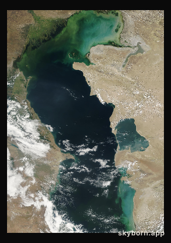 The Earth on 17 August 2001 · Caspian Sea