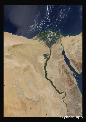 The Earth on 22 August 2001 · Nile Delta and Sinai