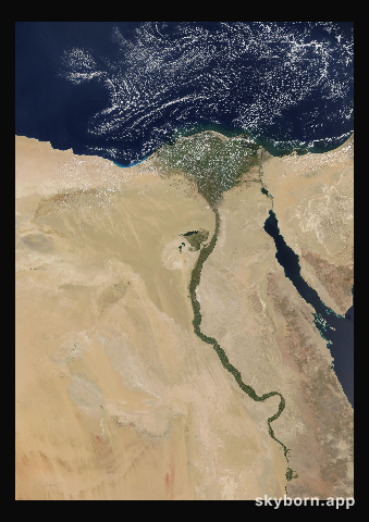 The Earth on 28 August 2001 · Nile Delta and Sinai