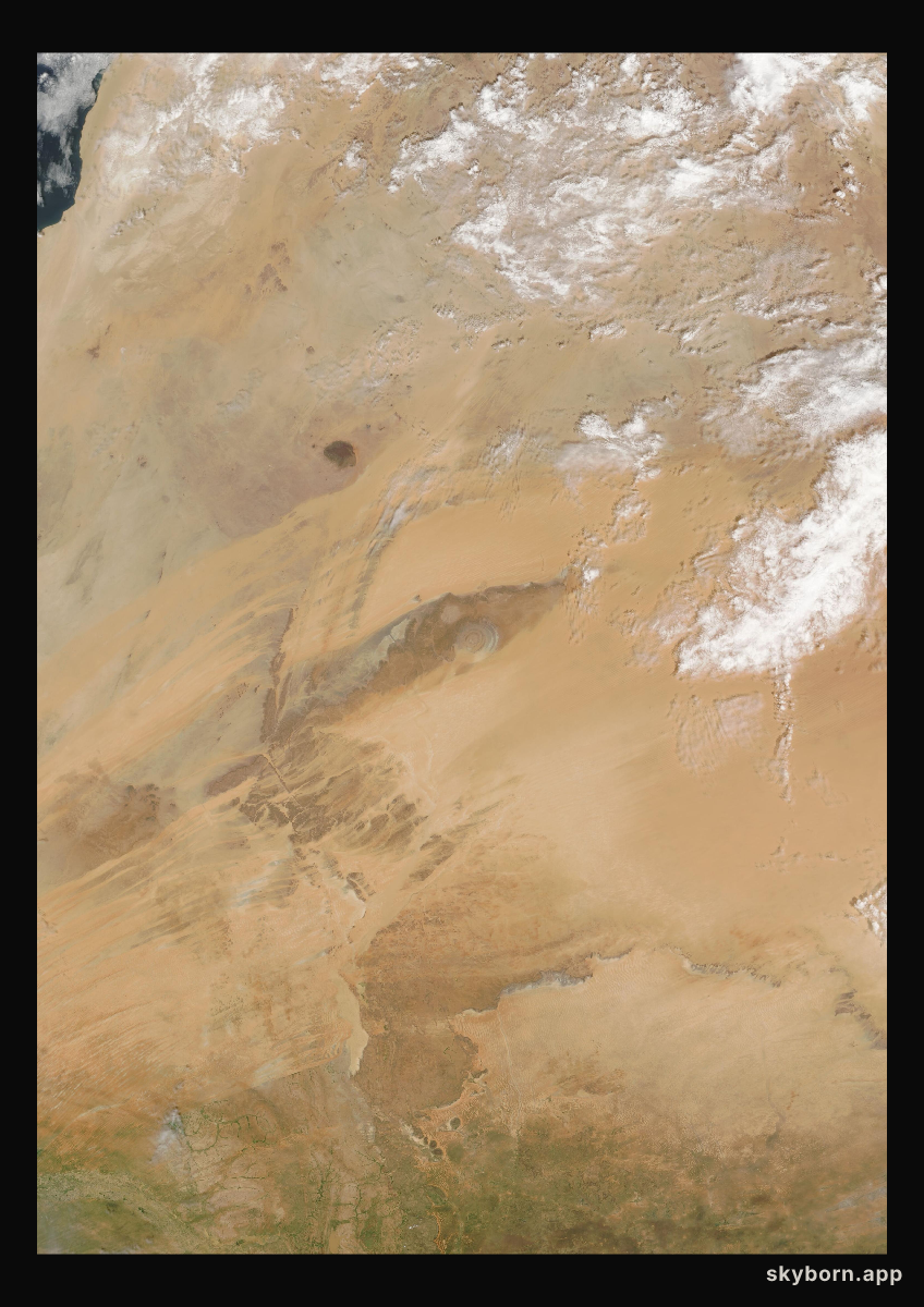 The Earth on 17 September 2001 · Eye of the Sahara, Mauritania
