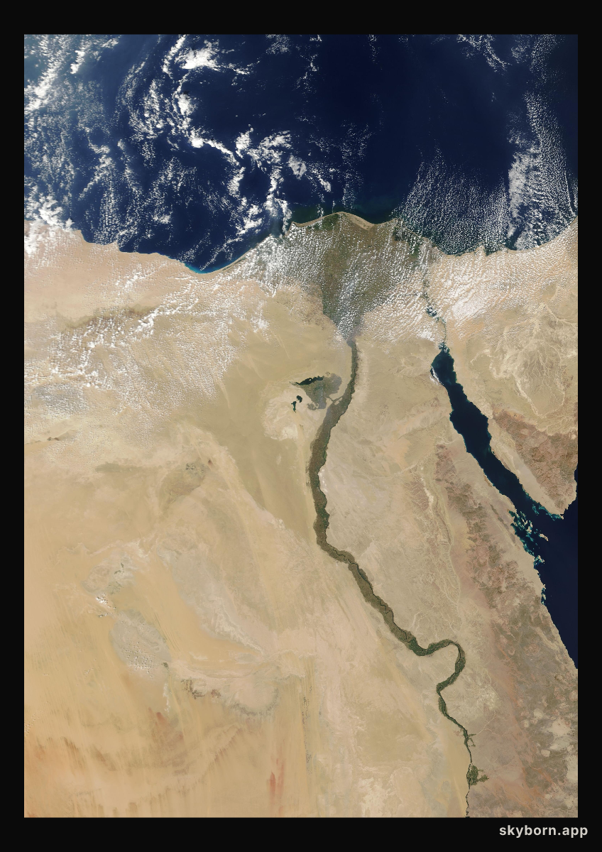 The Earth on 8 October 2001 · Nile Delta and Sinai