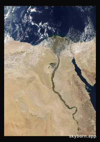The Earth on 8 October 2001 · Nile Delta and Sinai