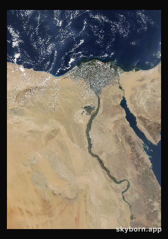 The Earth on 9 October 2001 · Nile Delta and Sinai
