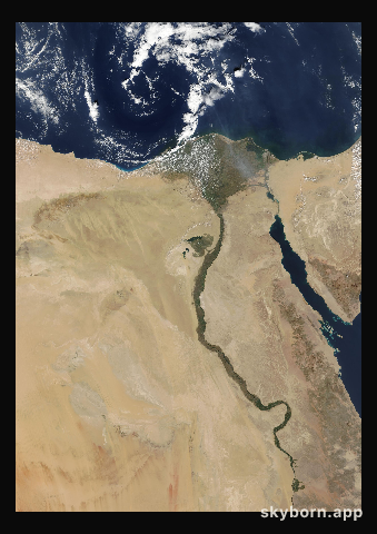 The Earth on 13 October 2001 · Nile Delta and Sinai