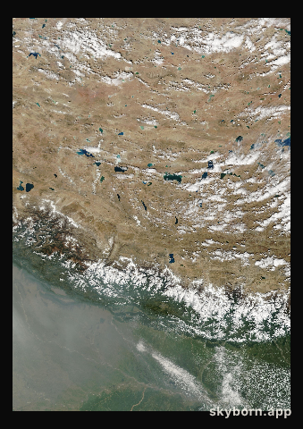 The Earth on 19 October 2001 · Himalaya and Tibet