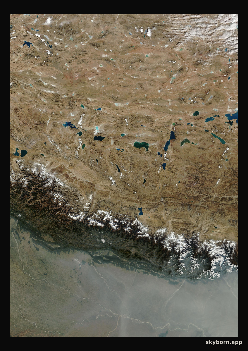 The Earth on 30 November 2001 · Himalaya and Tibet