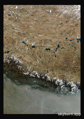 The Earth on 30 November 2001 · Himalaya and Tibet