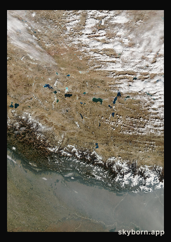 The Earth on 2 December 2001 · Himalaya and Tibet