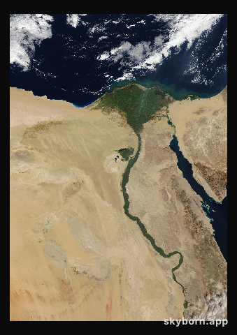 The Earth on 23 December 2001 · Nile Delta and Sinai
