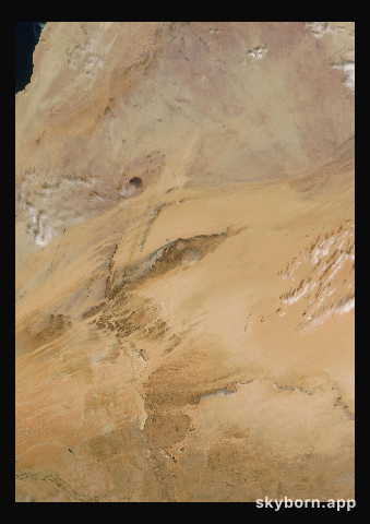 The Earth on 27 December 2001 · Eye of the Sahara, Mauritania