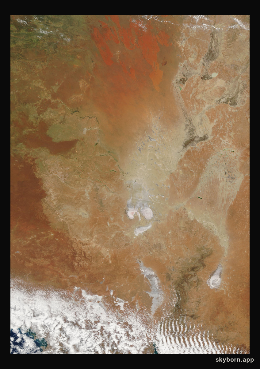 The Earth on 1 January 2002 · Lake Eyre, Australia