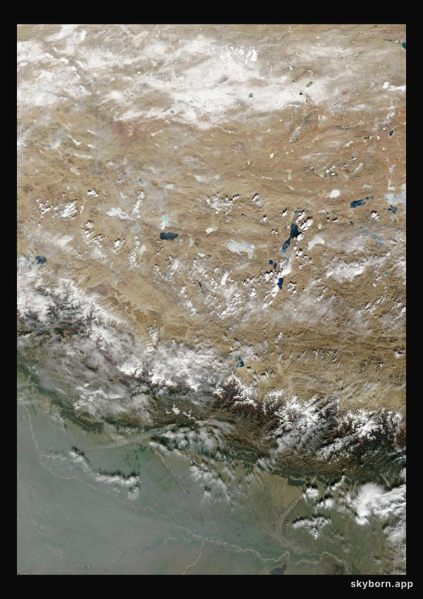 The Earth on 7 January 2002 · Himalaya and Tibet