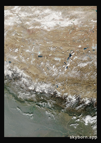 The Earth on 7 January 2002 · Himalaya and Tibet