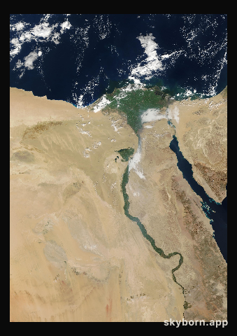 The Earth on 19 January 2002 · Nile Delta and Sinai