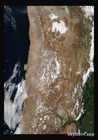 The Earth on 8 February 2002 · Atacama and the Andes