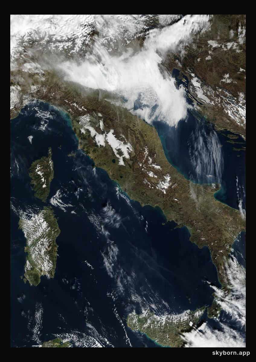 The Earth on 11 February 2002 · Italy and the Adriatic