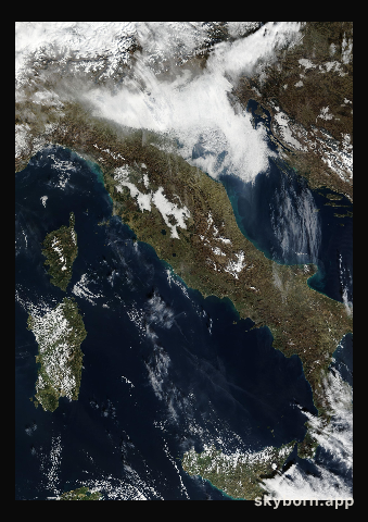 The Earth on 11 February 2002 · Italy and the Adriatic