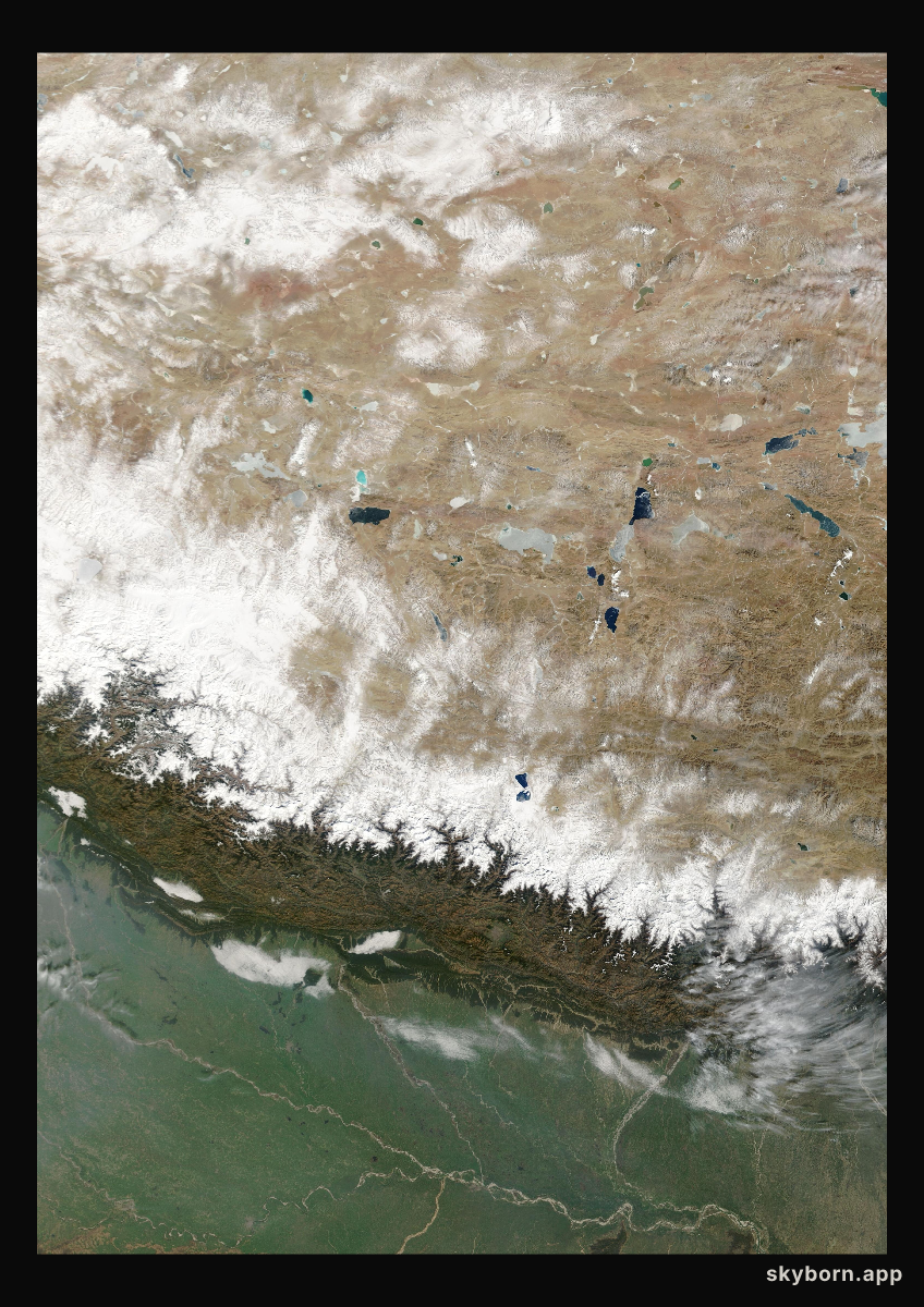 The Earth on 15 February 2002 · Himalaya and Tibet