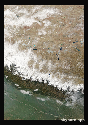 The Earth on 15 February 2002 · Himalaya and Tibet