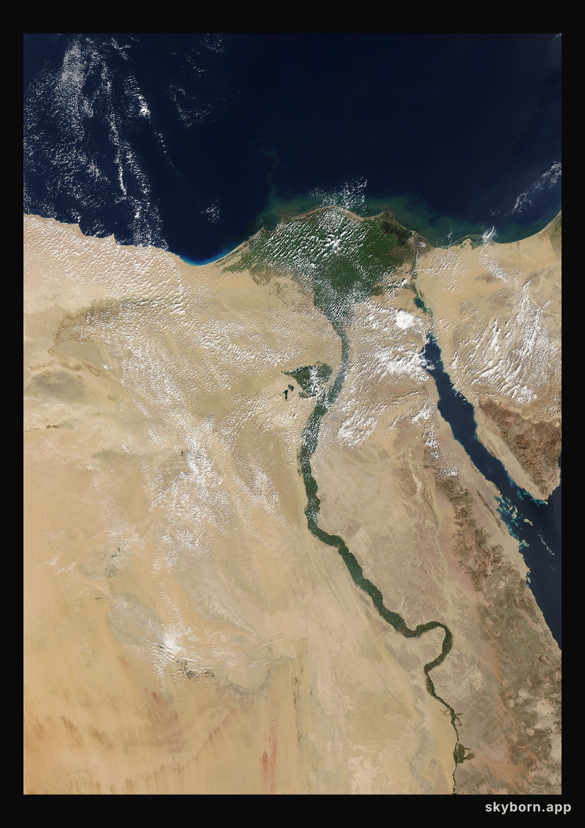 The Earth on 18 February 2002 · Nile Delta and Sinai