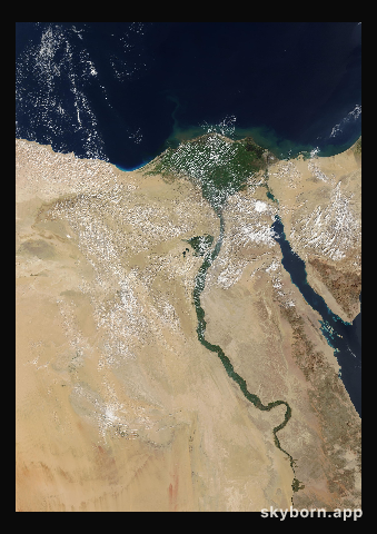 The Earth on 18 February 2002 · Nile Delta and Sinai