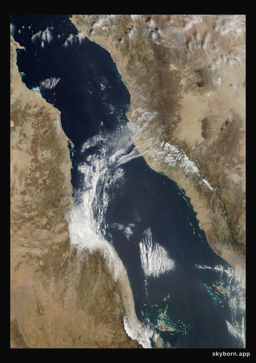 The Earth on 22 February 2002 · Red Sea