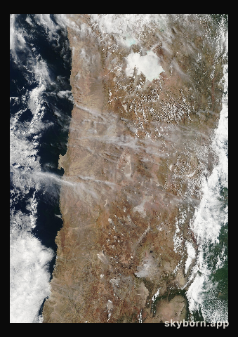 The Earth on 24 February 2002 · Atacama and the Andes