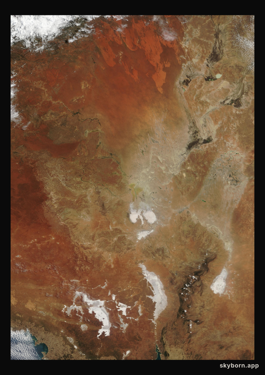 The Earth on 26 February 2002 · Lake Eyre, Australia